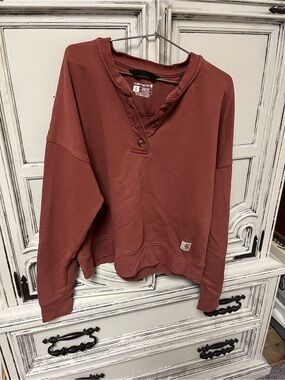 Carhartt Women’s Henley Sweatshirt - Rust